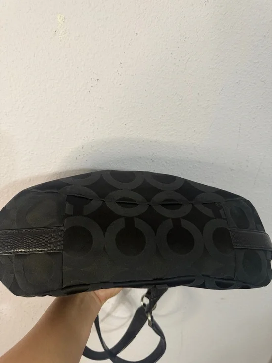 Coach Black Y2K Madison Maggie Op Art Sateen Shoulder Bag with Silver Hardware - Picture 6 of 15